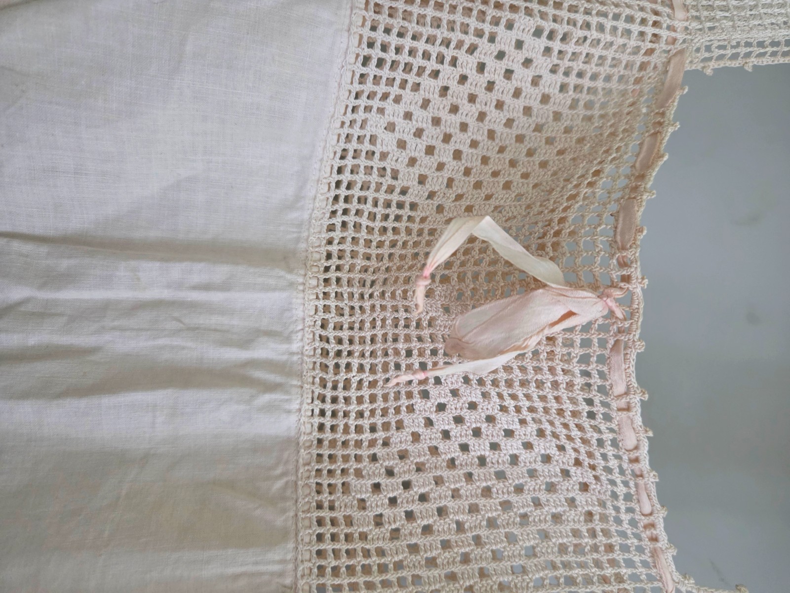 Edwardian Farmhouse Ivory Cotton & Crochet Camisole Undergarment Original Hanger