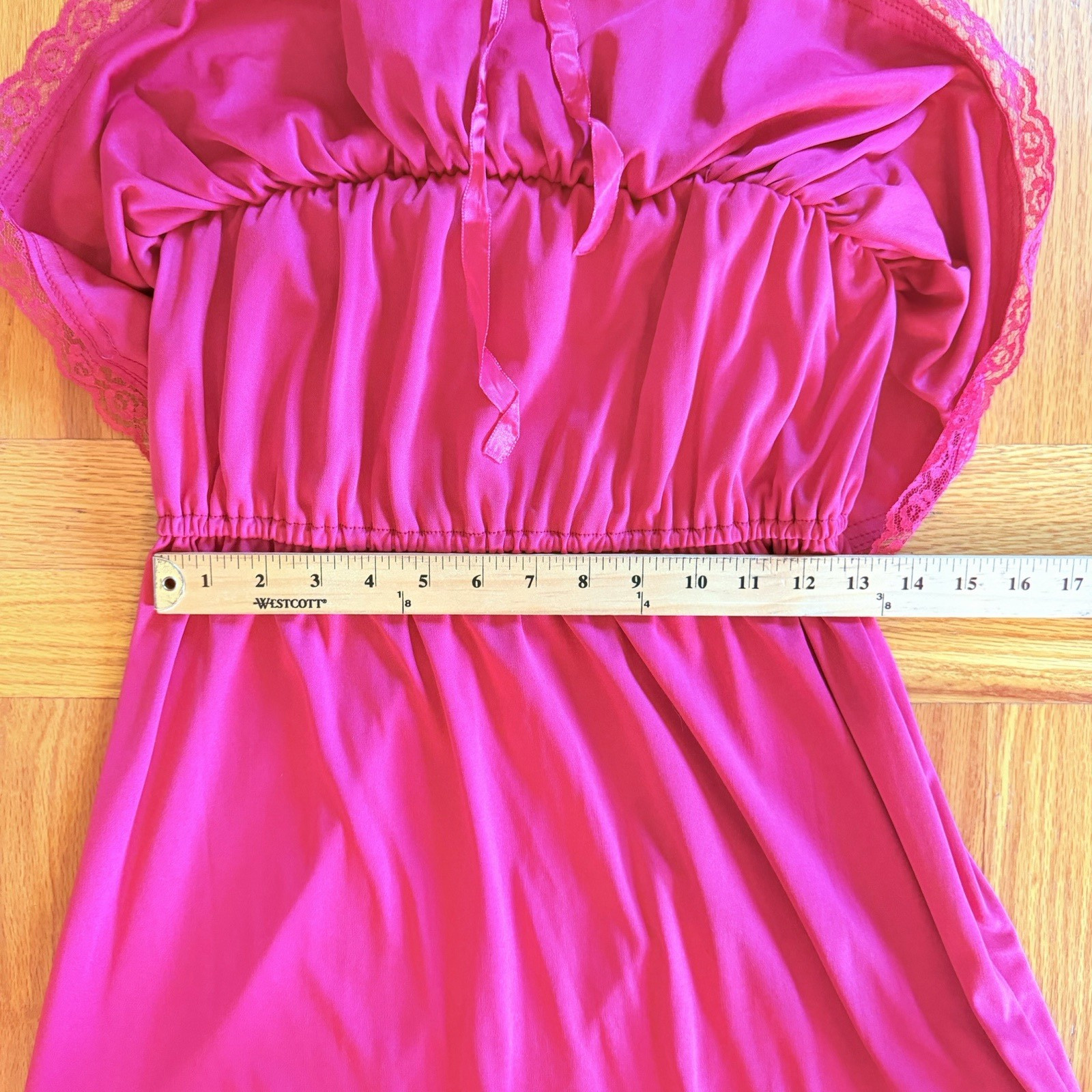 Vintage 70s Fuchsia Tiered Ruffled Cold Shoulder Maxi Dress Small Romantic Boho