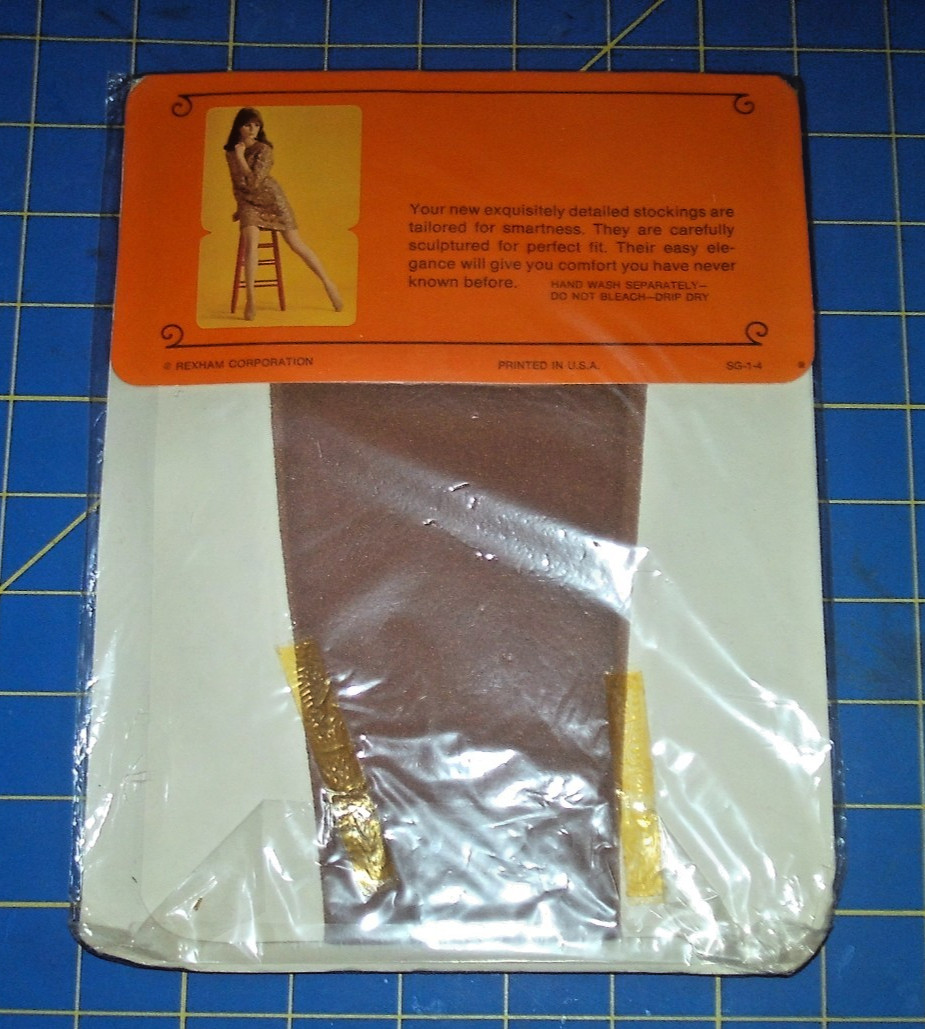 SZ 9.5-10 Medium VTG COMFORT TOP STRETCH GARTER NYLON STOCKINGS „Neutone”