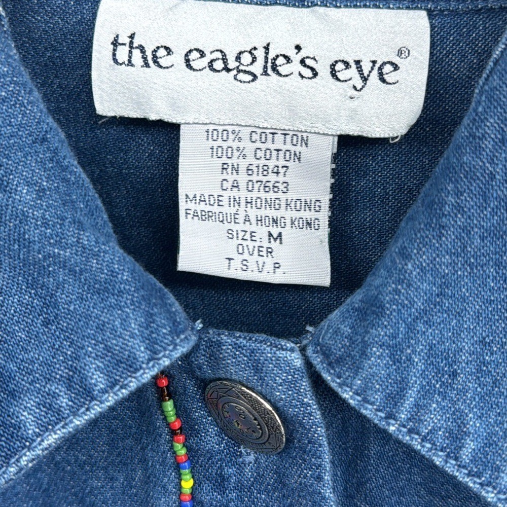 The Eagle’s Eye VTG Native American Denim Button Down Shirt Size Medium