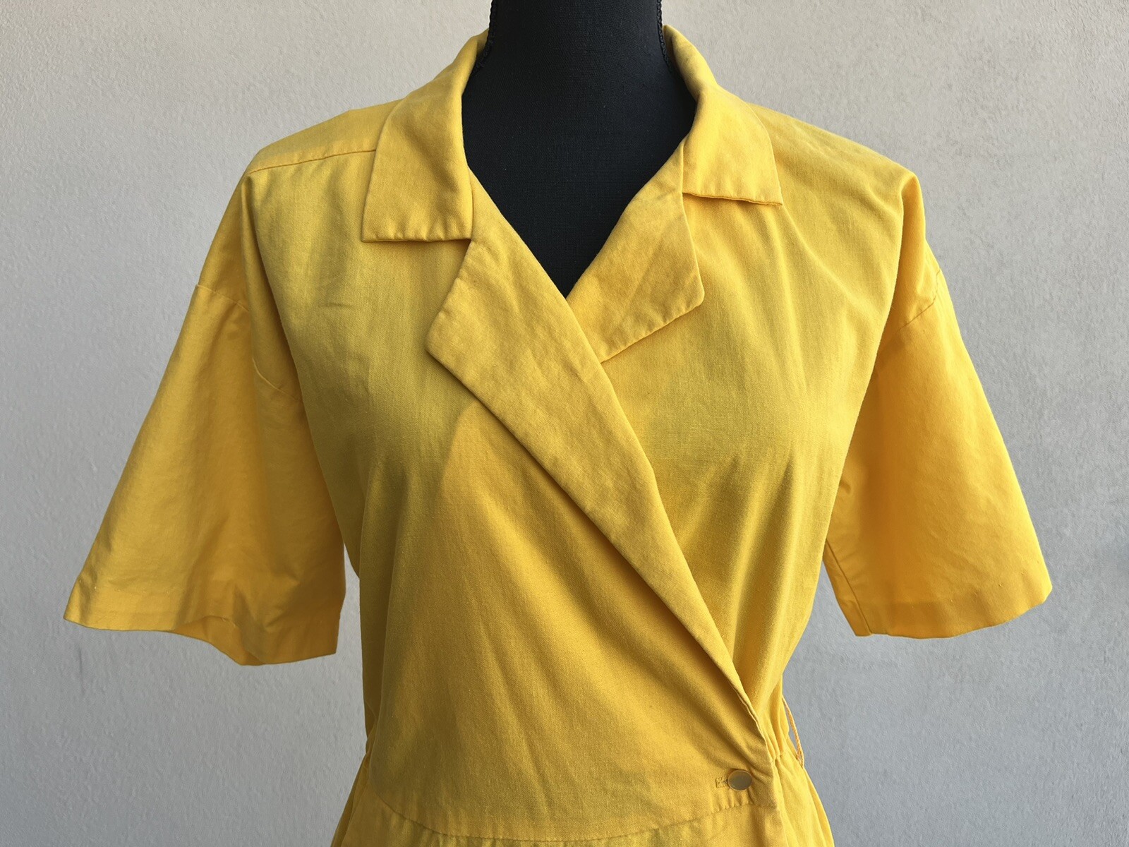 Vtg 70s Vicky Vaughn Cotton Mustard Midi Wrap Dress – ILGWU Union Made Size M/L