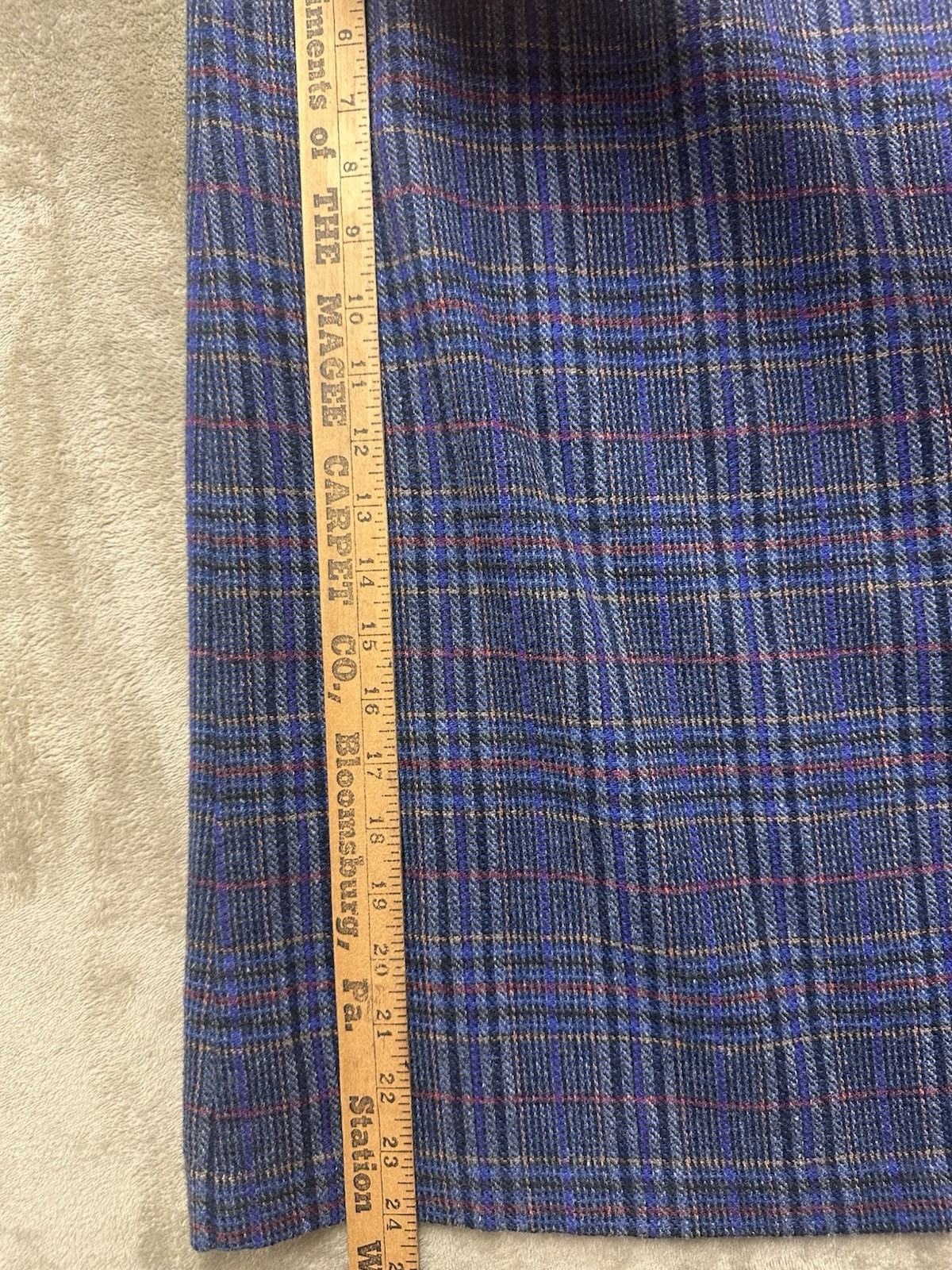 Vintage Skirt Katie Brooke Brown Plaid Wool Blend Lined Pencil size 8