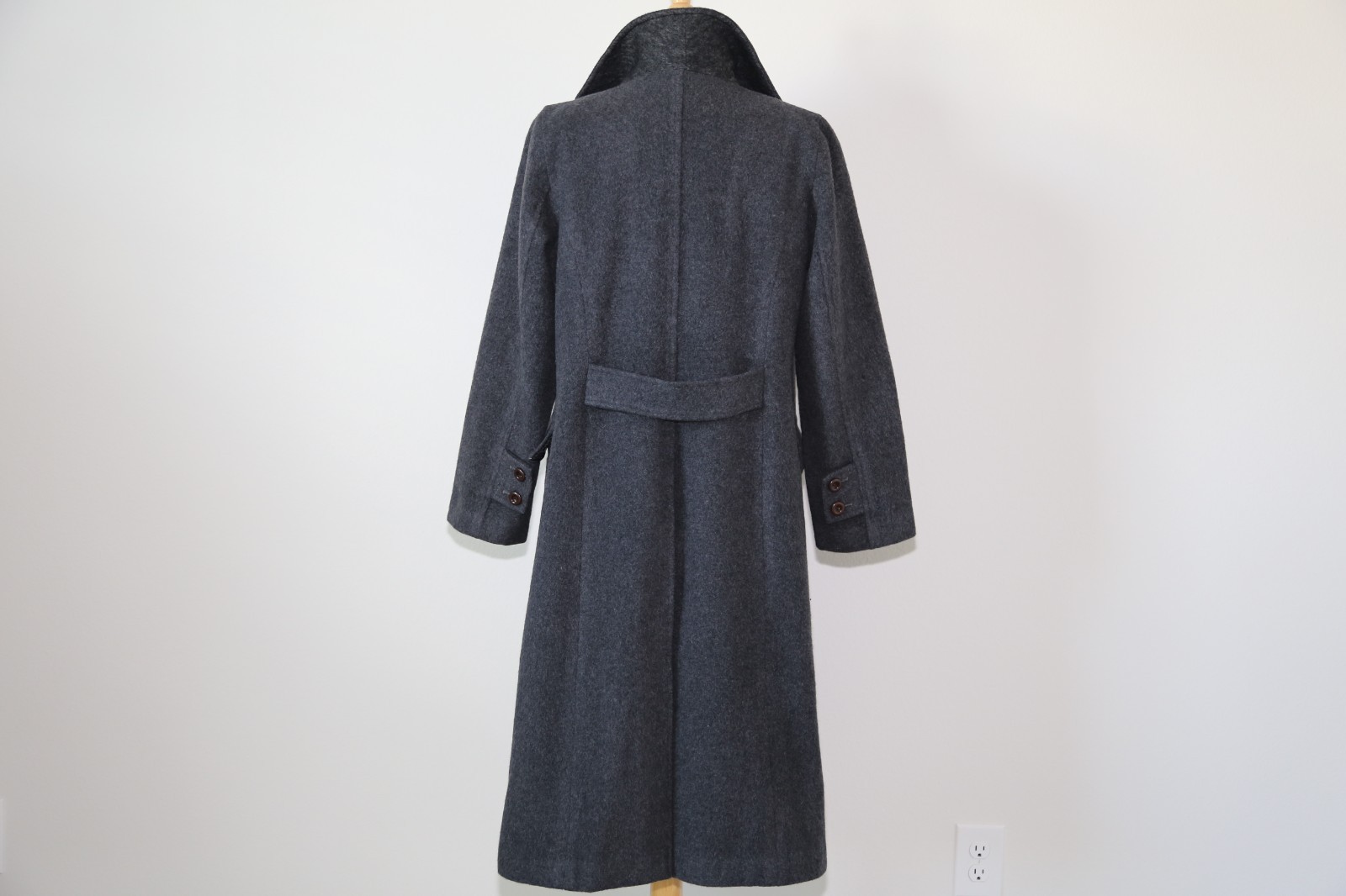 Authentic SELFISH POT vintage long wool coat Classic EUC Gray