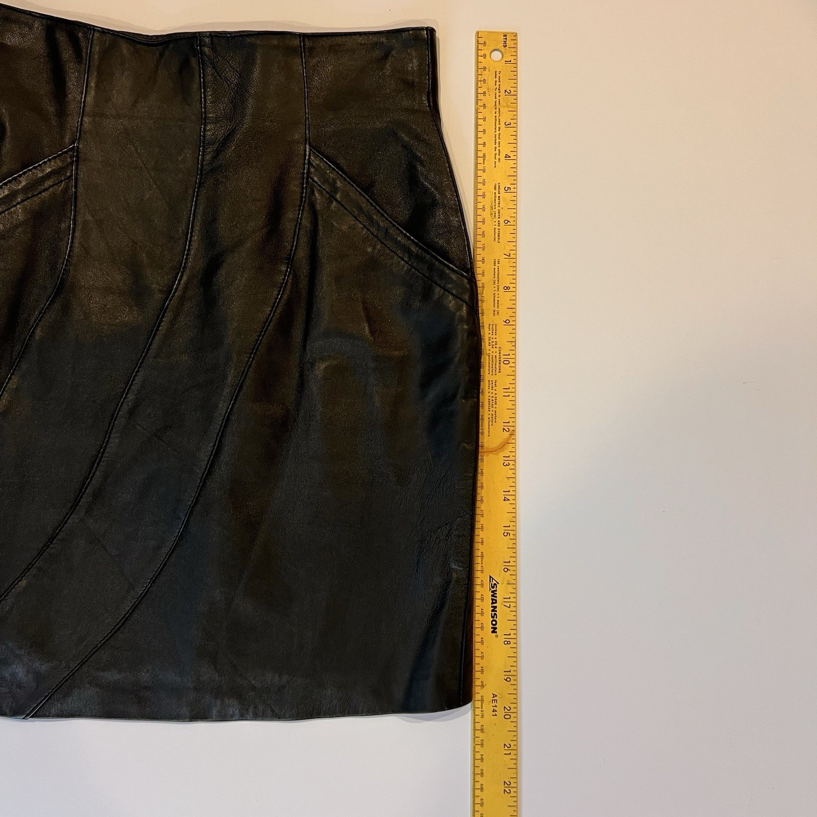 Vintage Giorgio Saint Angel Leather Pencil Skirt 6 Dinkie Tang High Waisted 80s