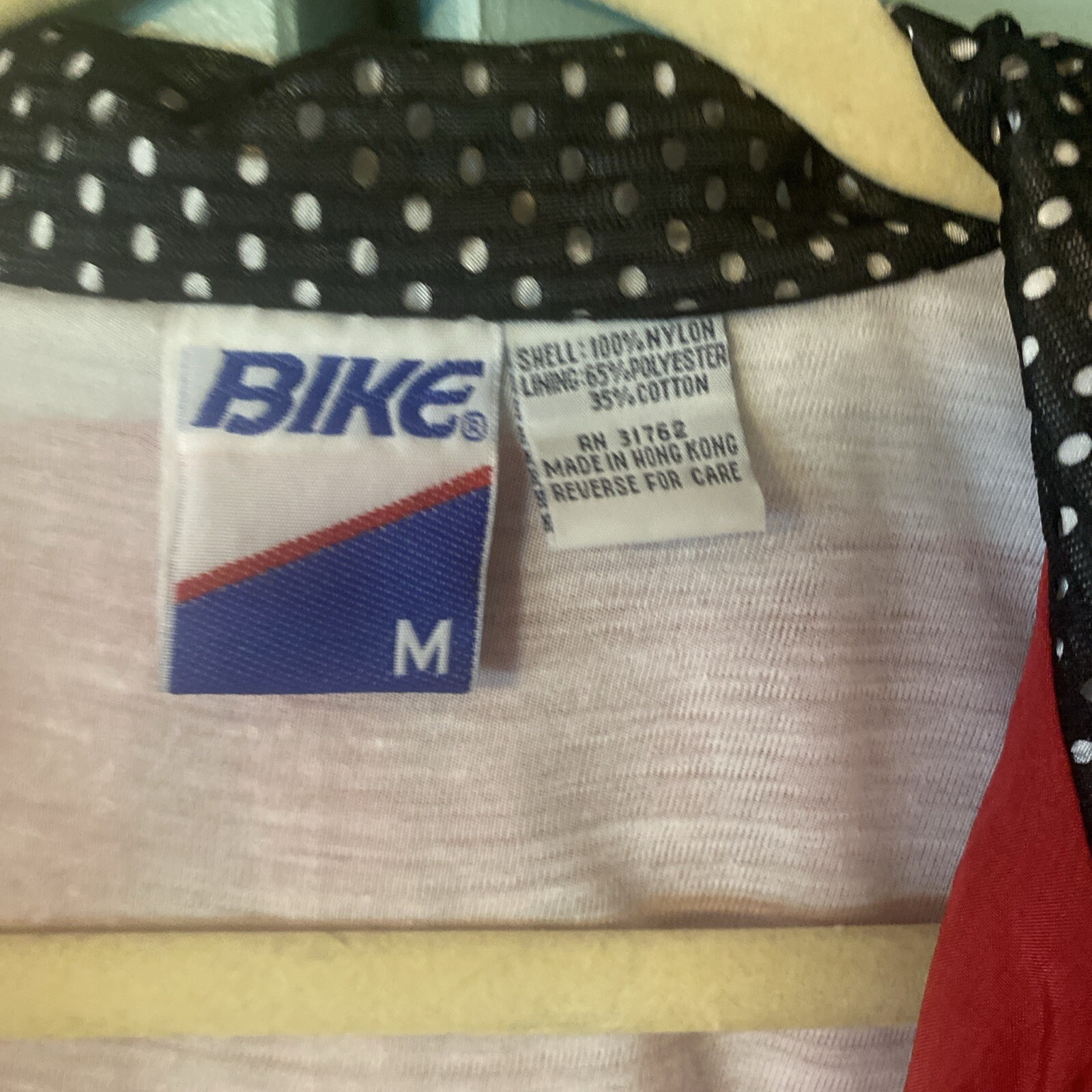 Vintage Track Suit Nylon Red Black Med Bike