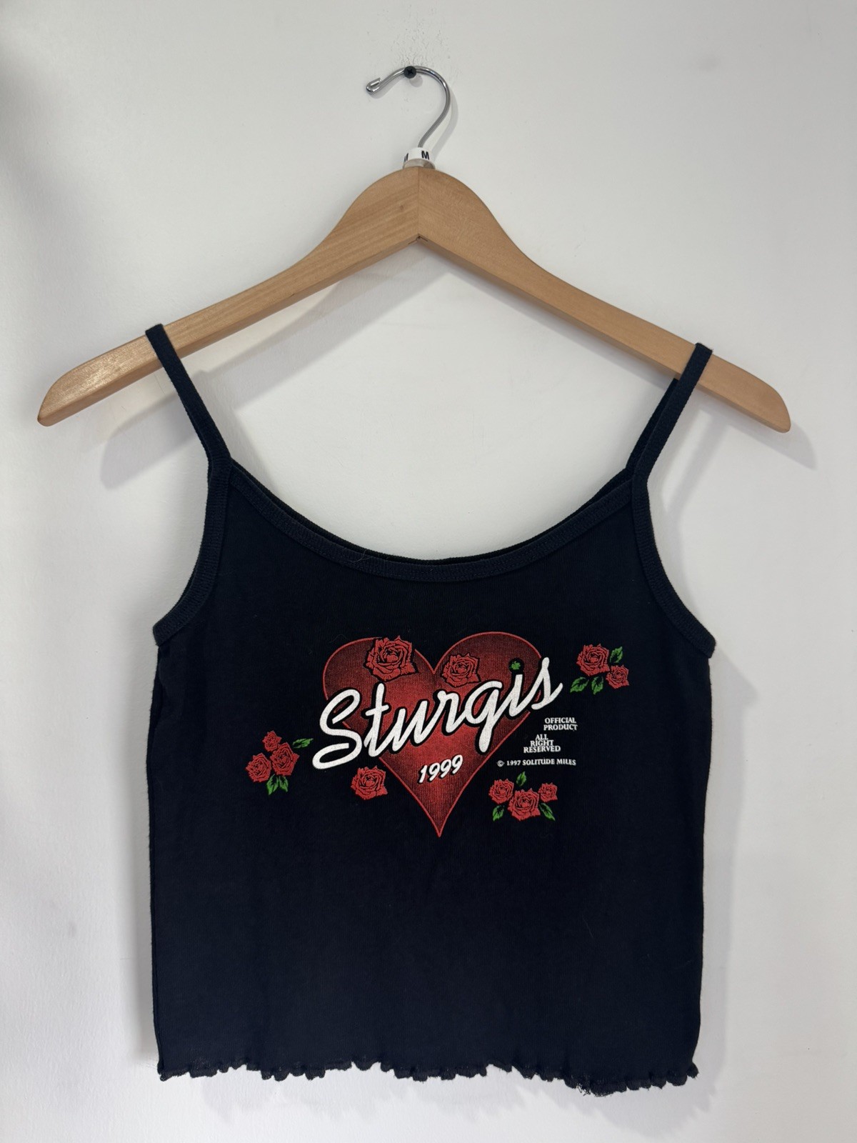 Vintage 90s Sturgis Black Hills Rally Floral Women’s Biker Tank Top Medium