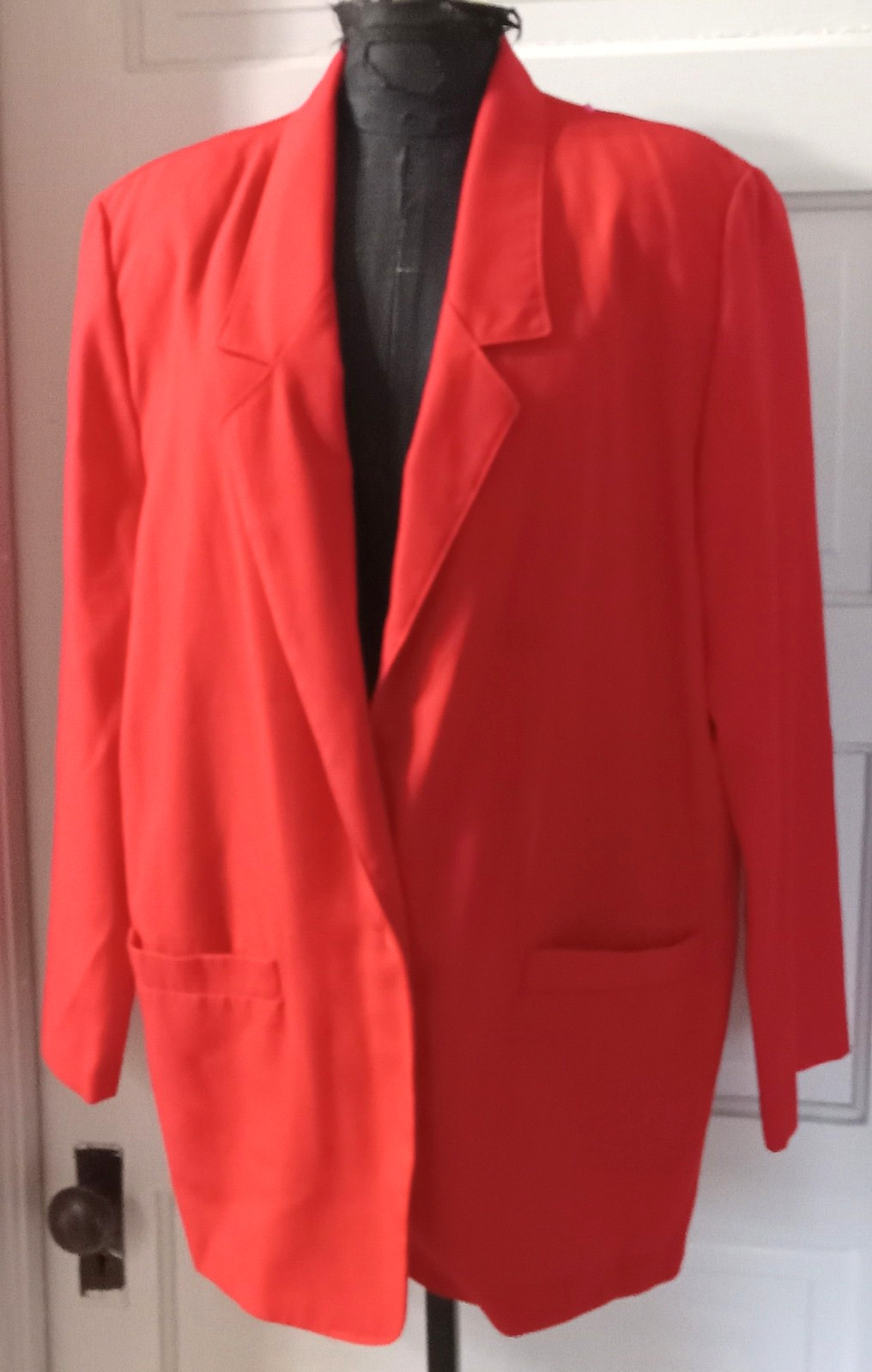 90’s ALFRED DUNNER Red 1 Button Front Unlined Suit Jacket Blazer 16