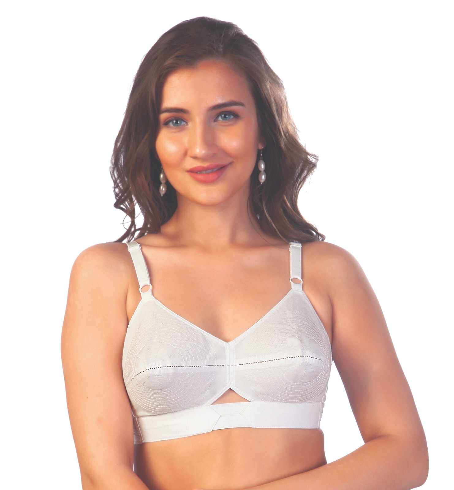 Padded Bullet Bra Organic Cotton – Vintage Retro Bra (Plus Size Available) White