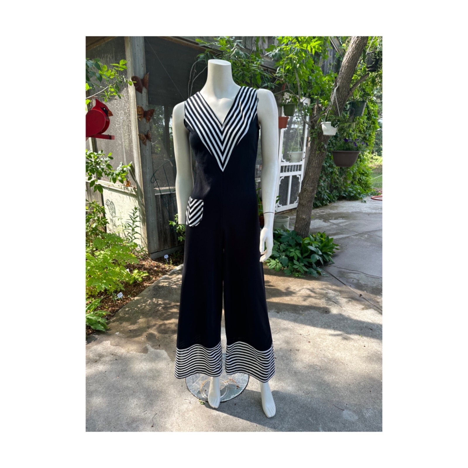 Vtg | 60s Monochrome Jumpsuit Flared Hem Darling Debs by Ruth EIB of California