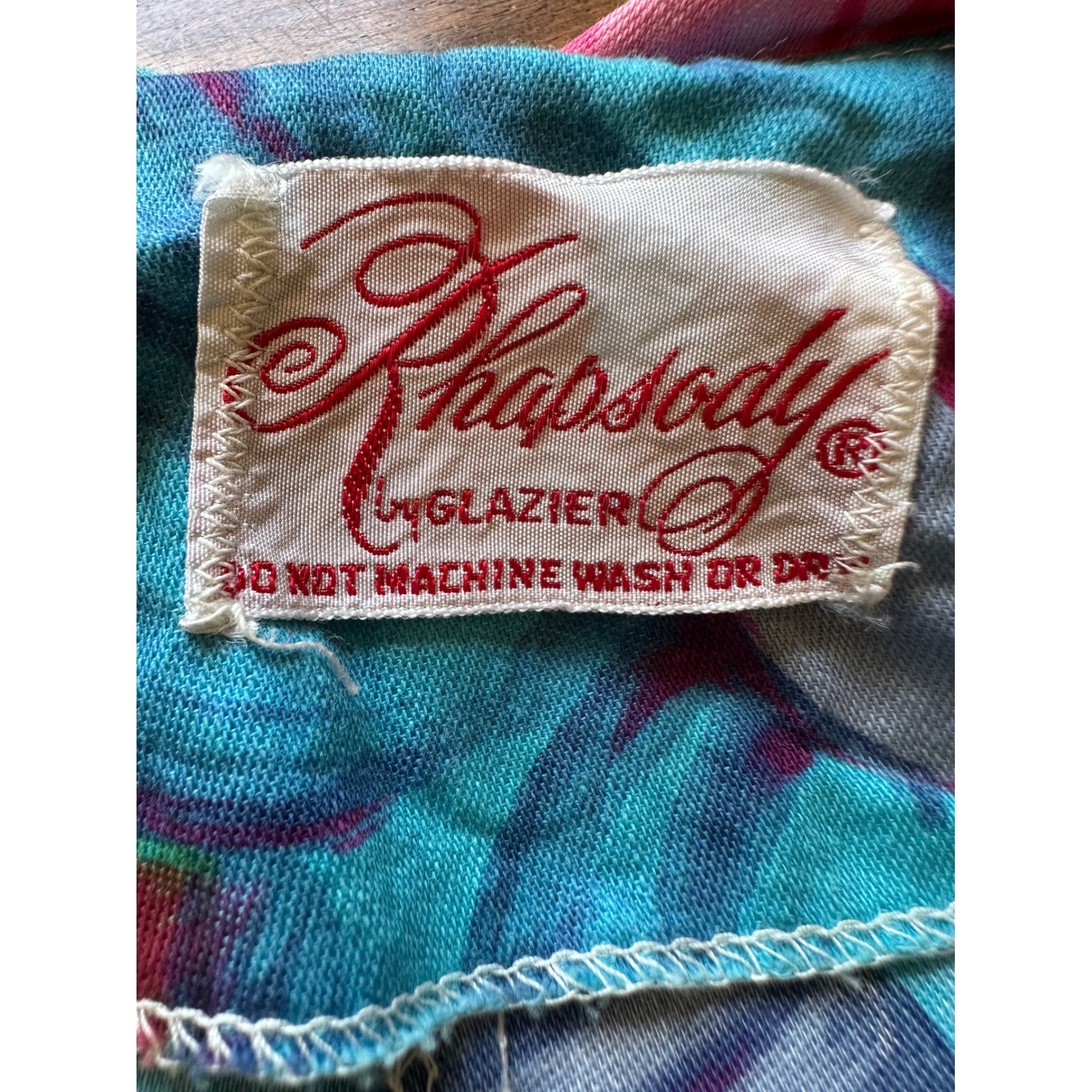 Rhapsody Glazier Vintage Retro 70s Housecoat Dress M/L Floral Pearl Button Robe