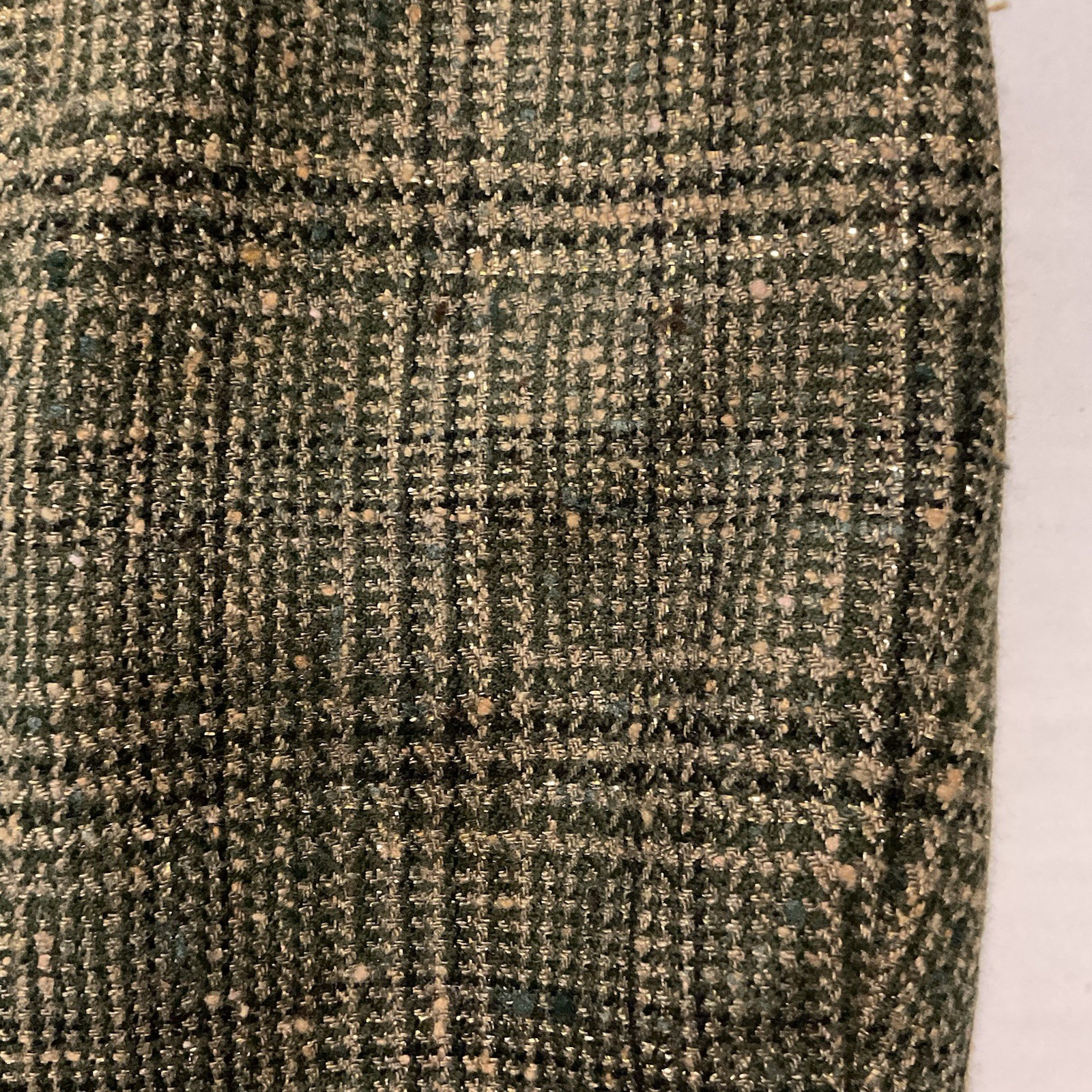 Escada Vintage Plaid Wool Silk Skirt size 34 US 4-6 Green