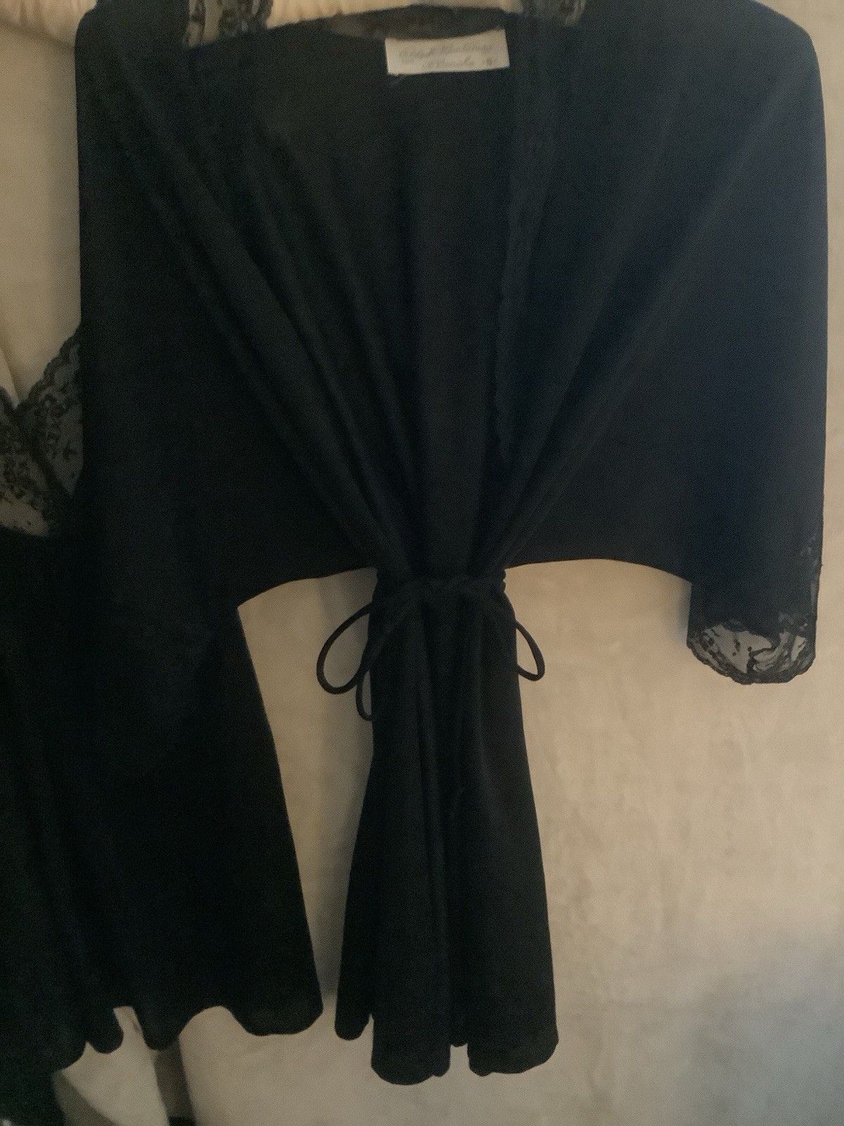 Ralph Montenegro Lingere Peignoir Black Lace Baby Doll Nighty And Robe Sz SM
