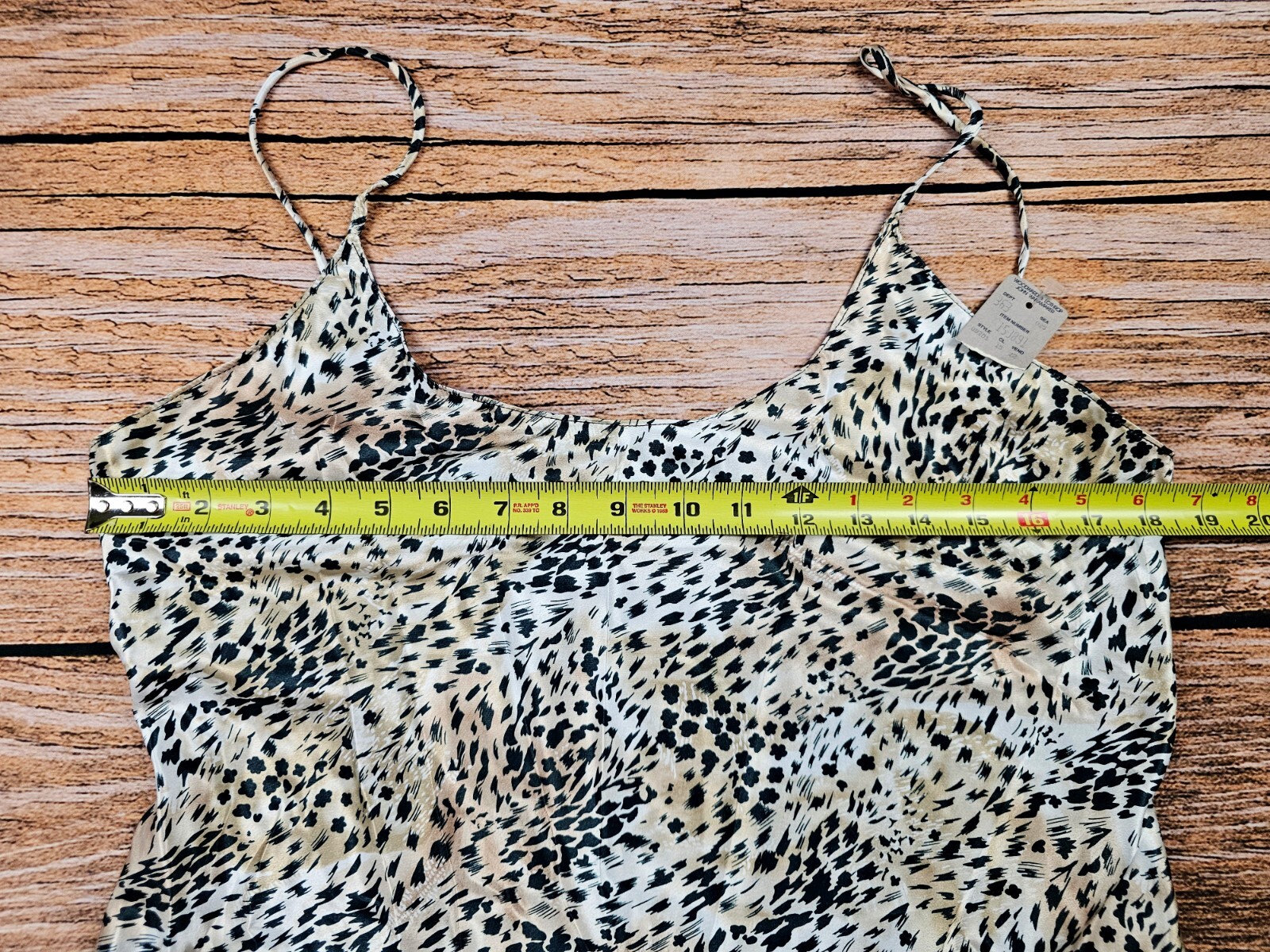 VTG Circa 2000 Women L 2Pcs Set Animal Leopard Satin Lingerie Night Gown USA NWT