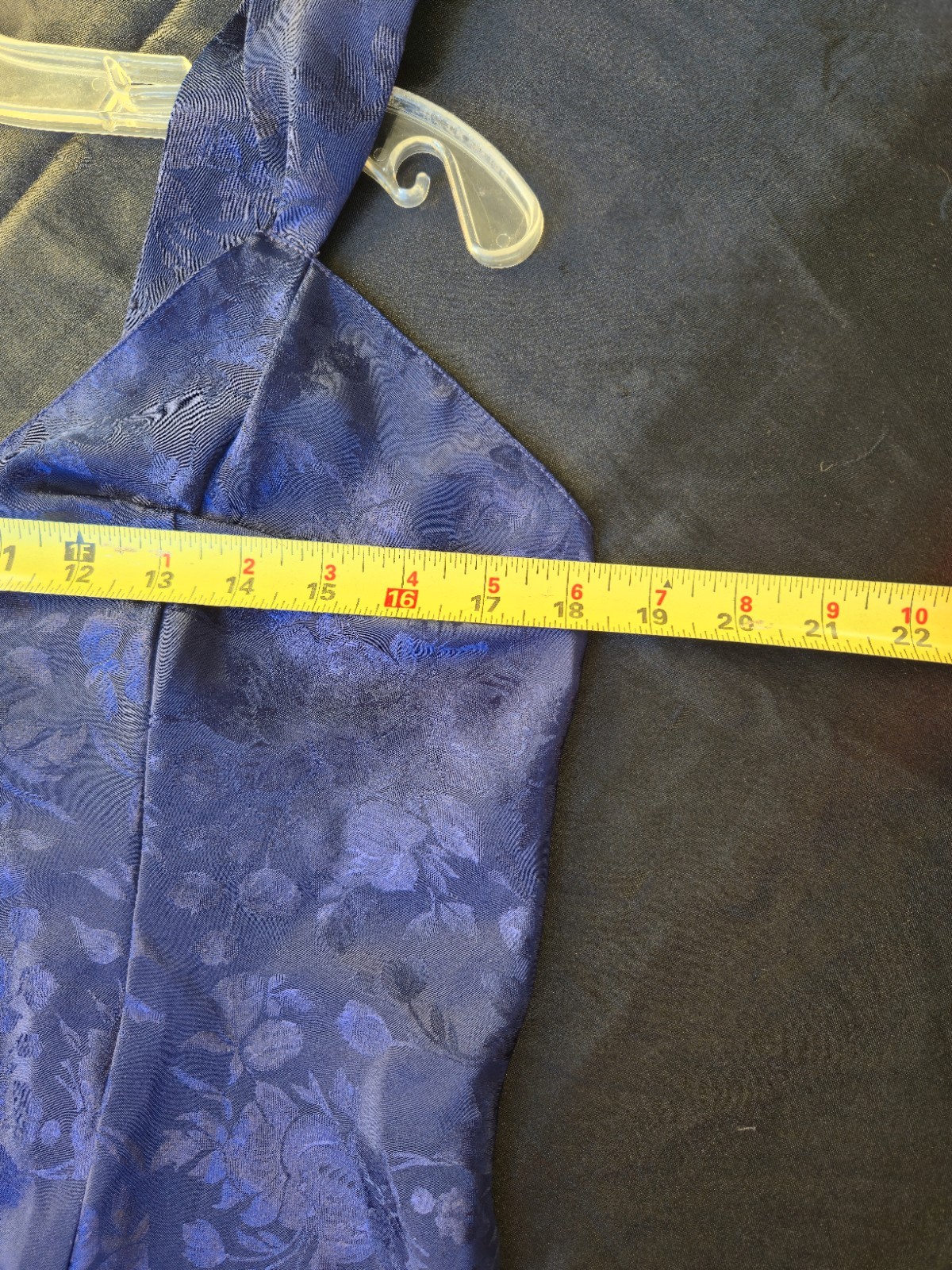 Vintage Morgan Taylor Floor Length Blue Satin Nightgown size Medium