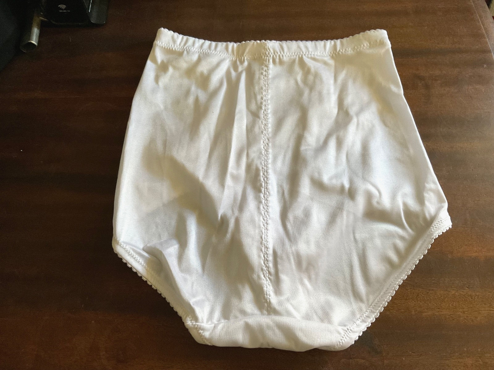Donna Loren Pantie Style Girdle Silky White Satin Size Large