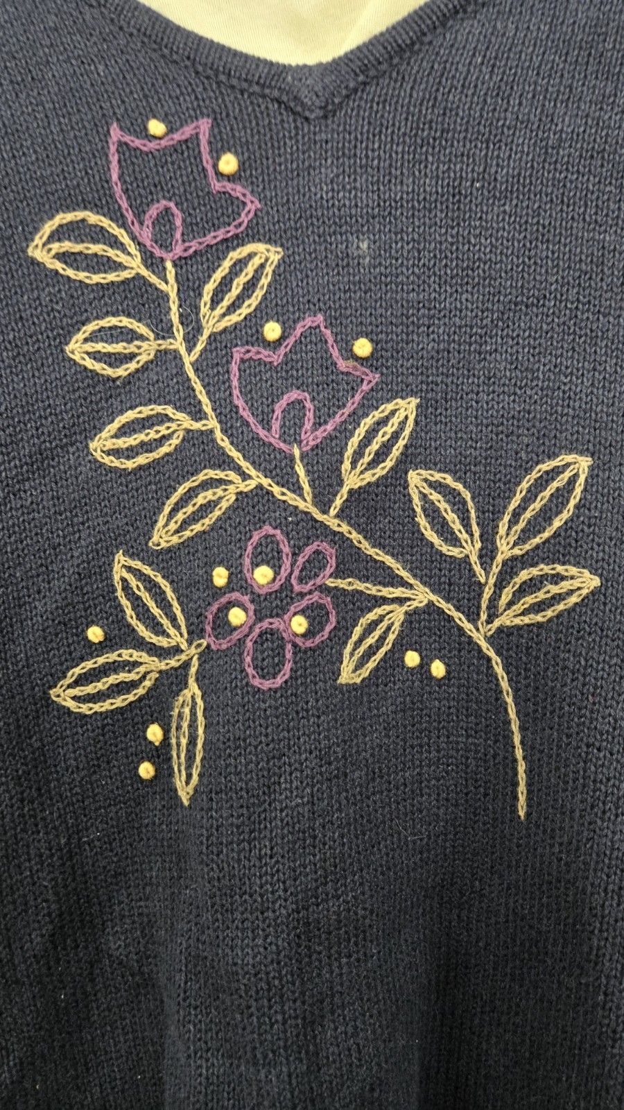 Vintage Women’s L Christopher & Banks Hand Embroidered Sweatet And Skirt Set