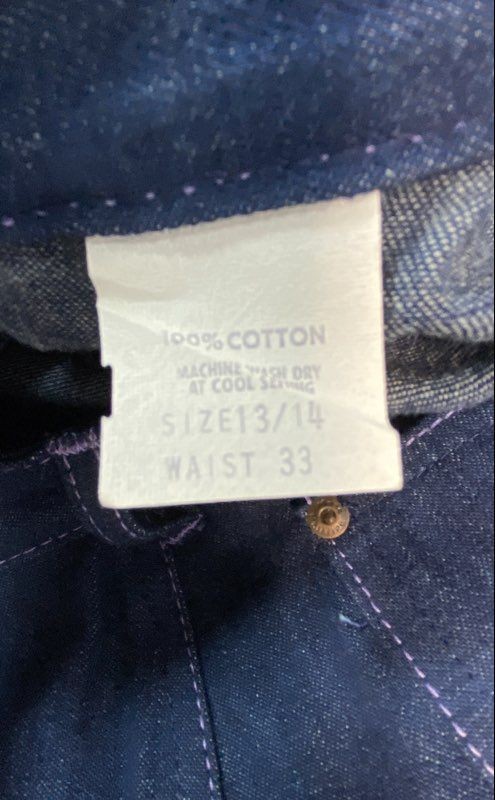 Vintage 90s Marc Phillipe Women’s Dark Wash Bootcut Purple Stitch Jeans Sz 13/14