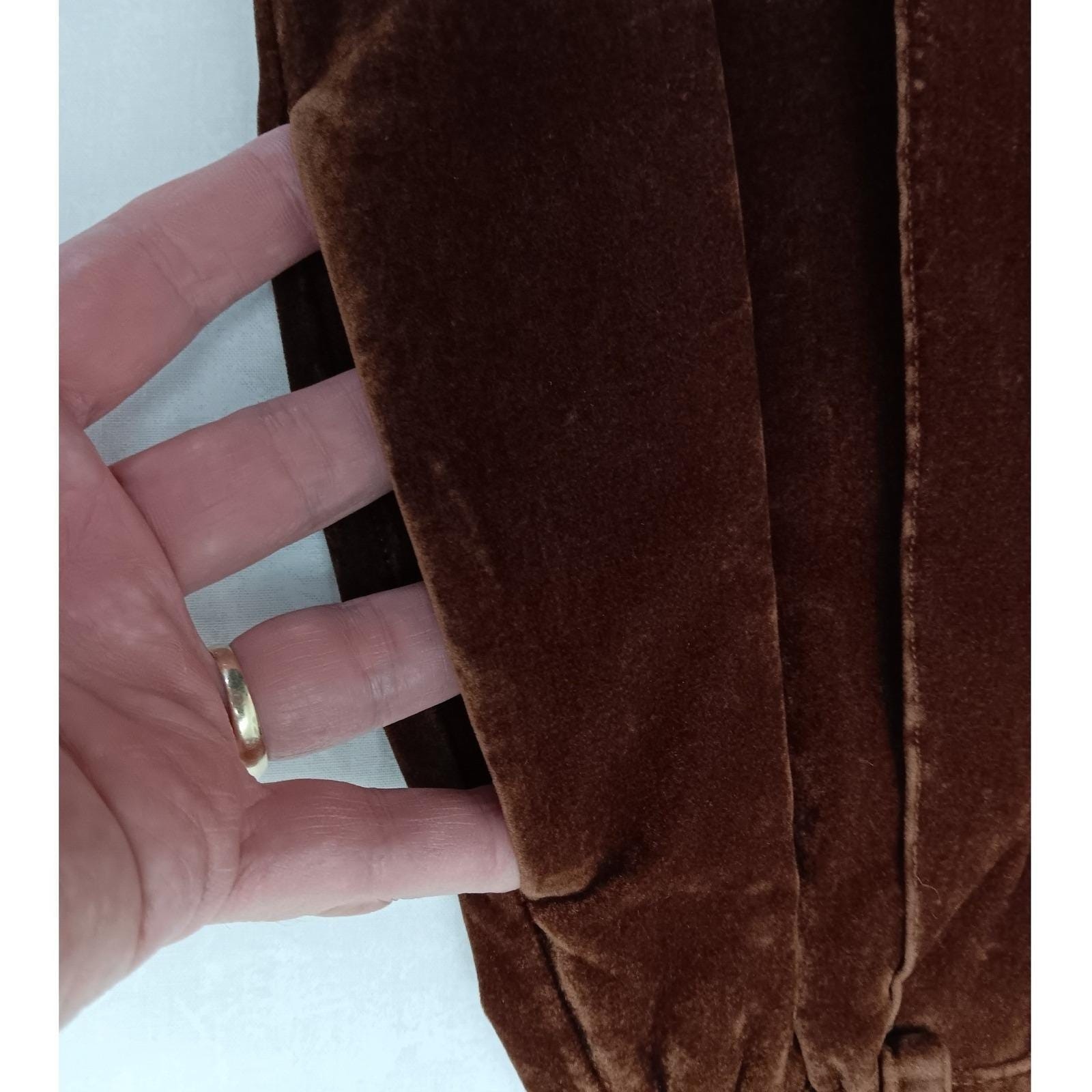Starfire Vintage 90s Rust Brown Velvet 2 Piece Pant Suit Set Size 10 Made in USA