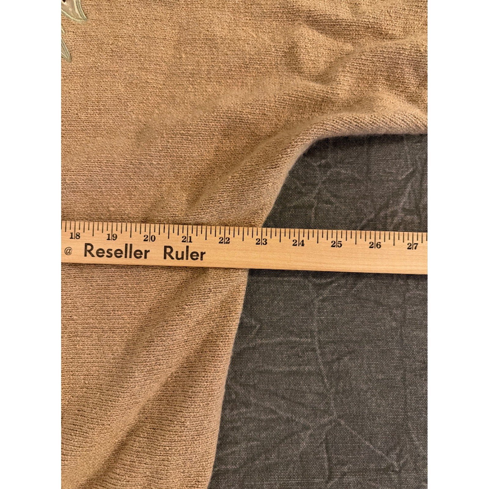 Maurada Vintage Silk Angora Bead Embellished Floral Sweater Tan Beige 3X 61009