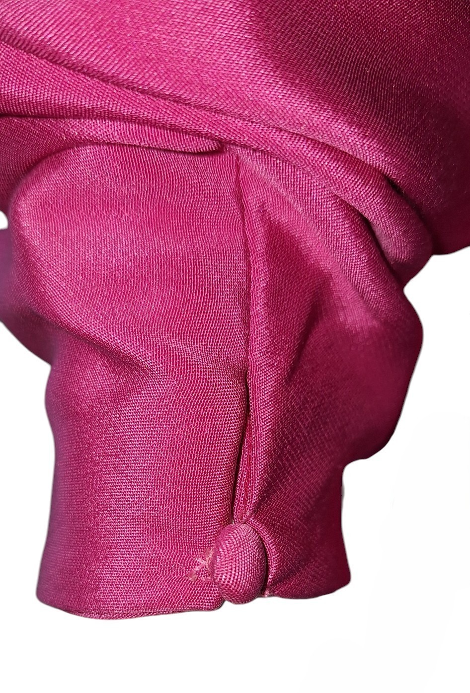 Vtg 70s Adele Simpson Dress Silk Magenta Shift Shoulder Pads Cocktail Gala 12