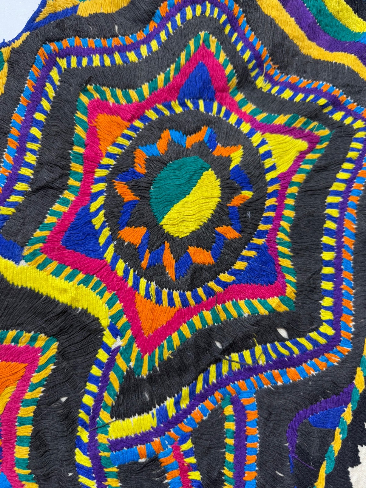 Vintage Beautiful Hand Embroidered Gautemalan San Mateo Huipil 75×72 Cm