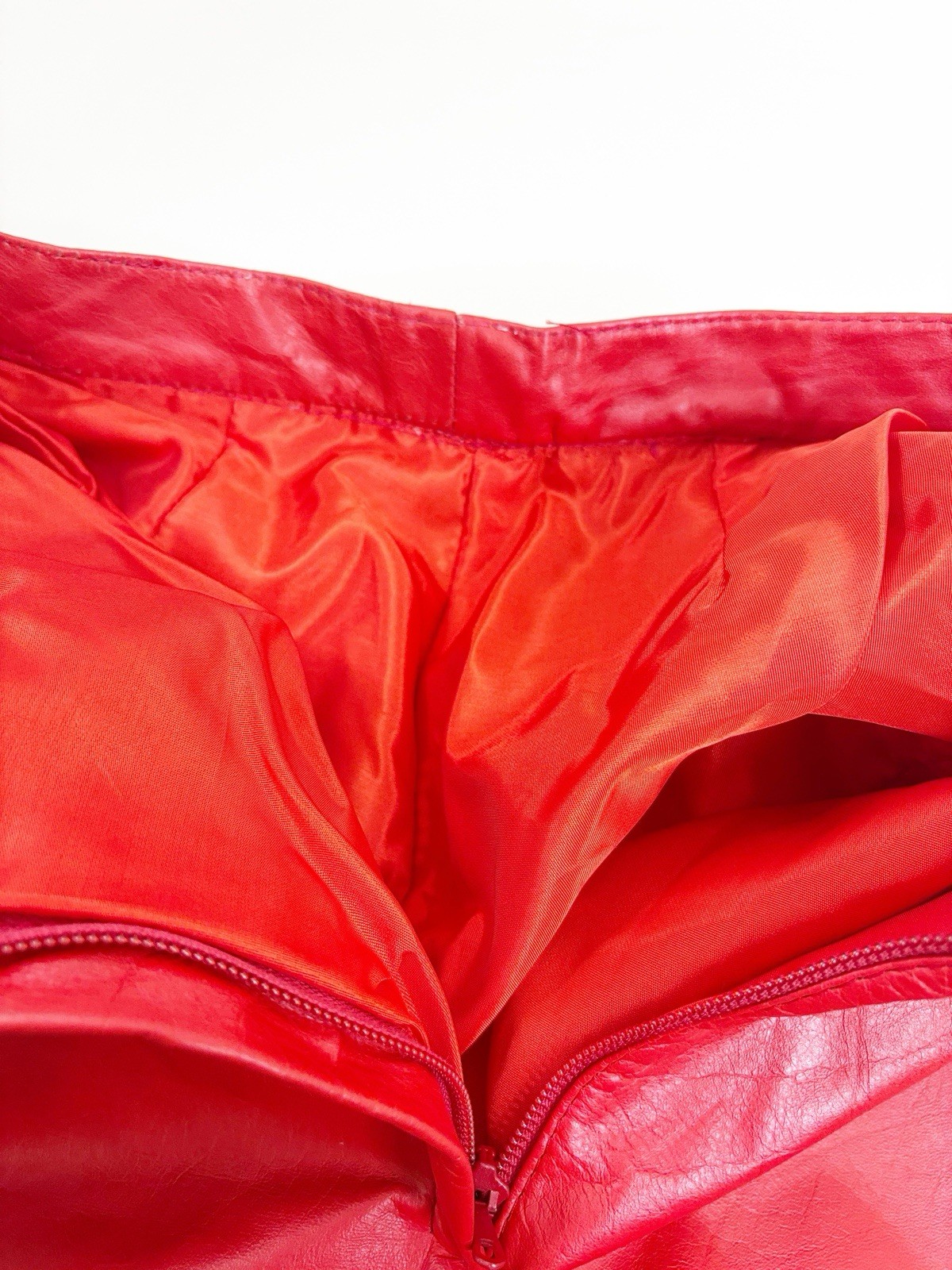 VTG Red Leather Argentina Pants (Actual Size 24×27) High Rise Taper Leg EUC