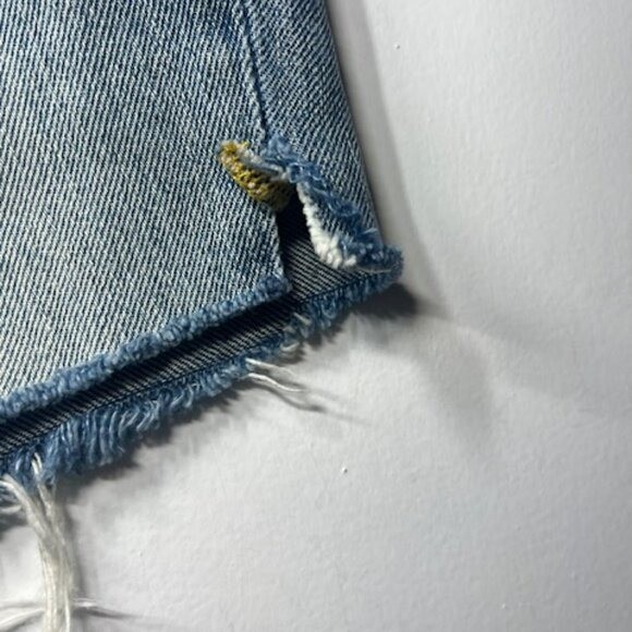 We the Free Blue Jean Boho Beach Raw Hem Cotton Shorts Sz 26