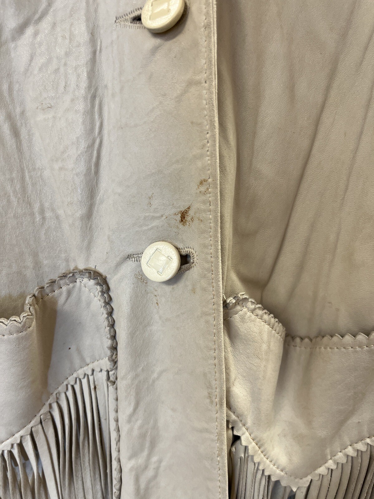 Vintage western Trego’s WestWear lambskin leather fringe jacket sm 1950’s