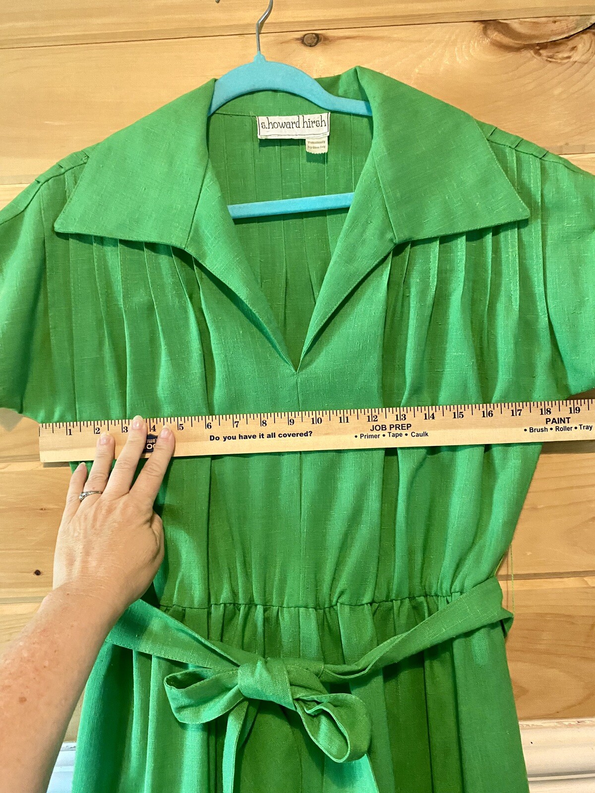 VTG S. Howard Hirsch Belted Pullover Day Dress 70’s Collar Large
