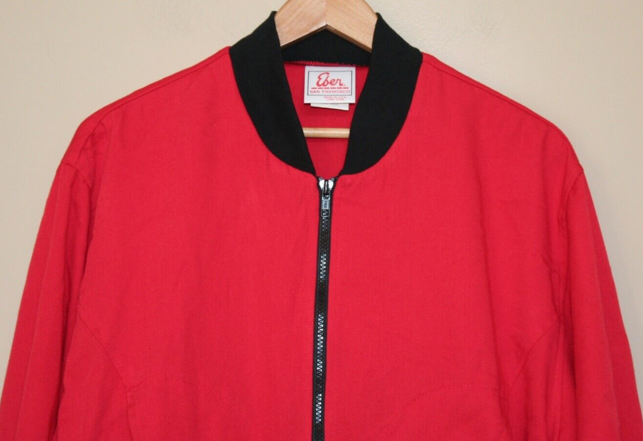 Vintage Jacket Bomber Eber Lightweight Zip Womens Size Medium 8 10 80s 90s