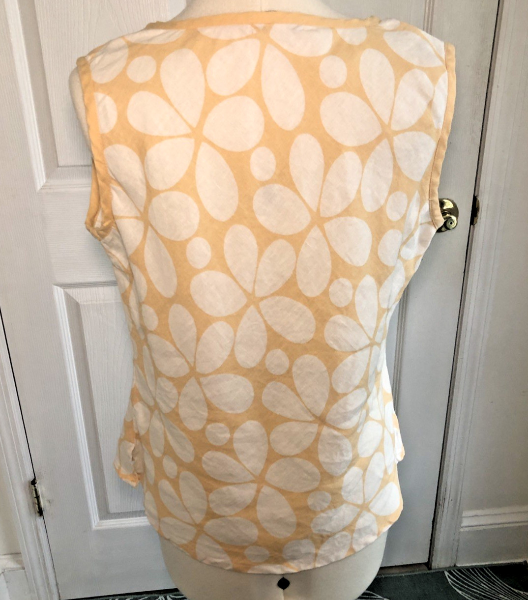 Vtg Y2K 100% Linen Shirt sz Lg JMP Coquette Mod Cottagecore indie sleaze pop