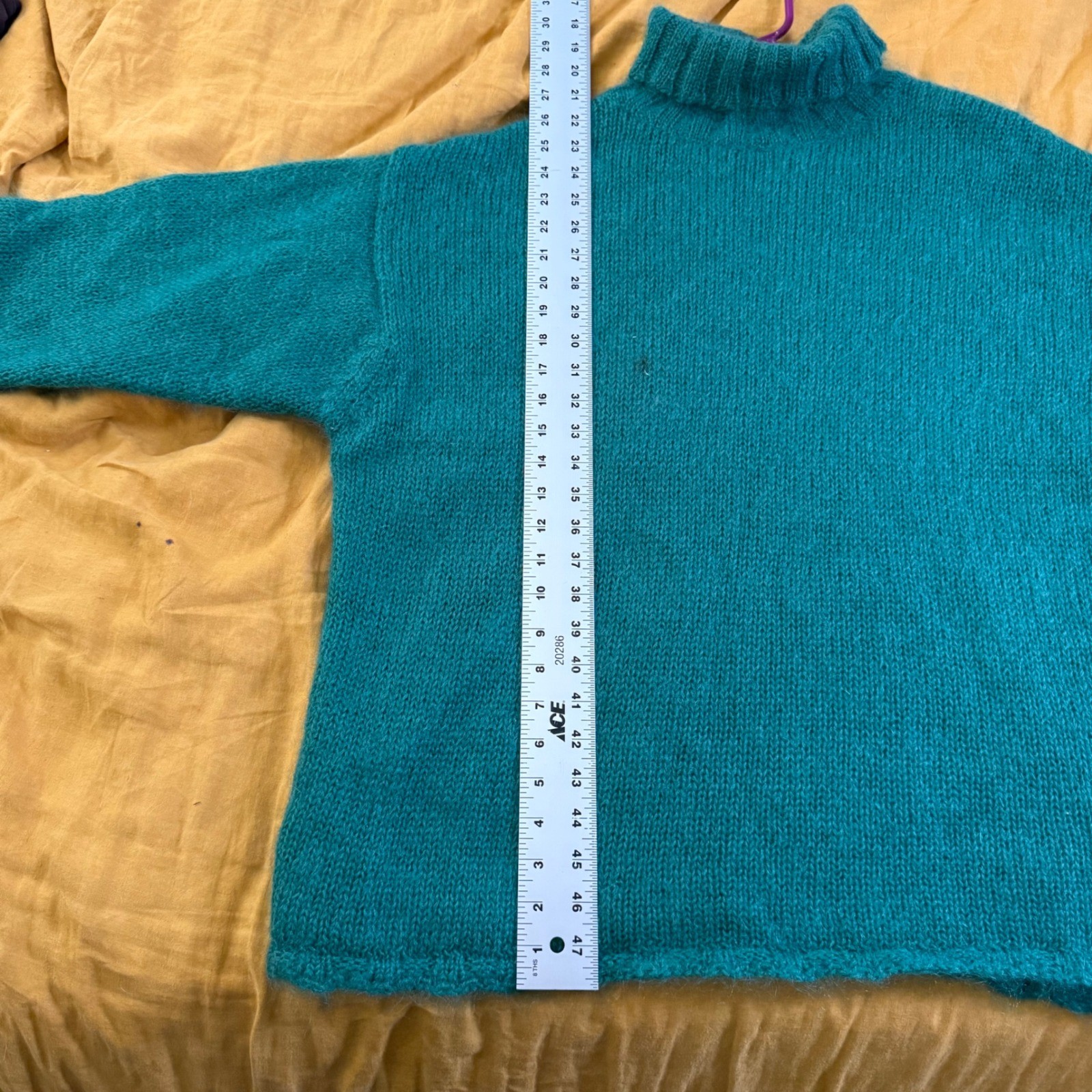 Vintage Esprit Essentials Mohair Blend Mock Neck Sweater Emerald Green Womens M