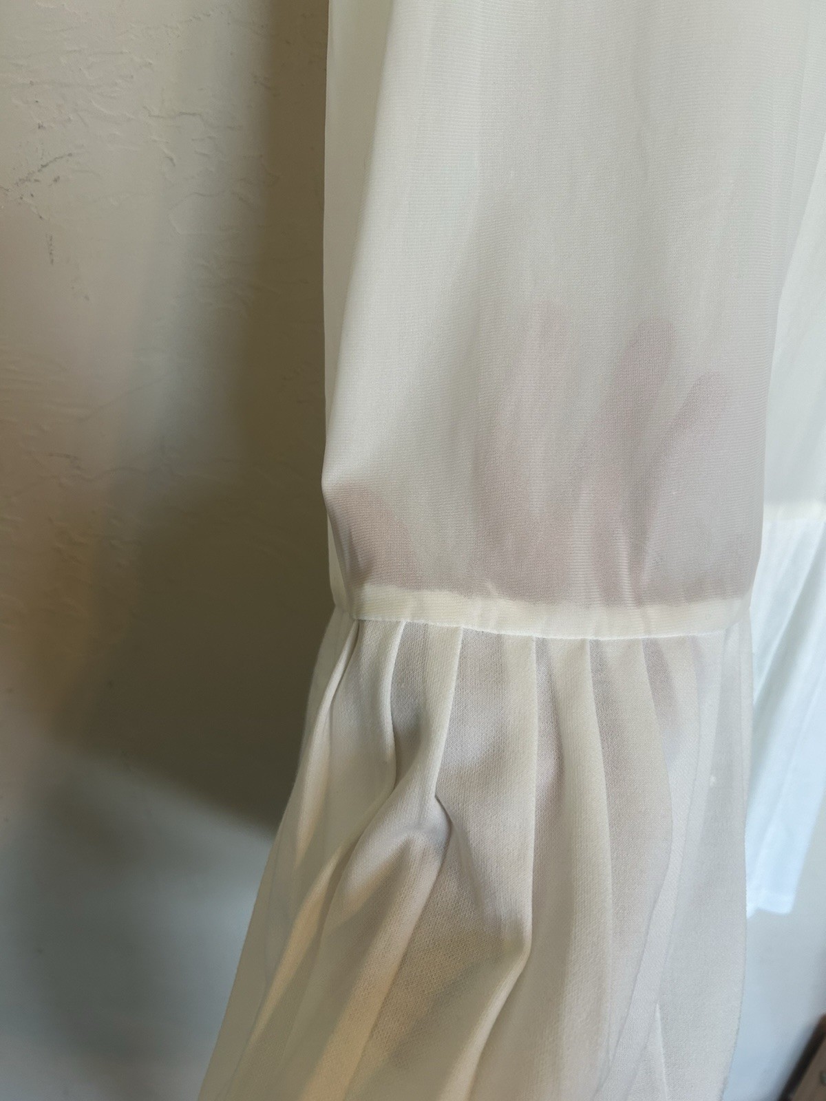 Vintage 1970s Kelli Kaye Petticoat Slip Dress 16 White Pleated Long Cottagecore