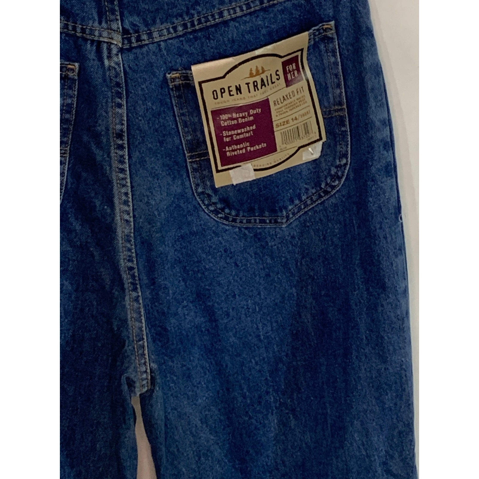 Open trails vintage Deadstock high waist stonewash mom jean 14 short relaxed fit