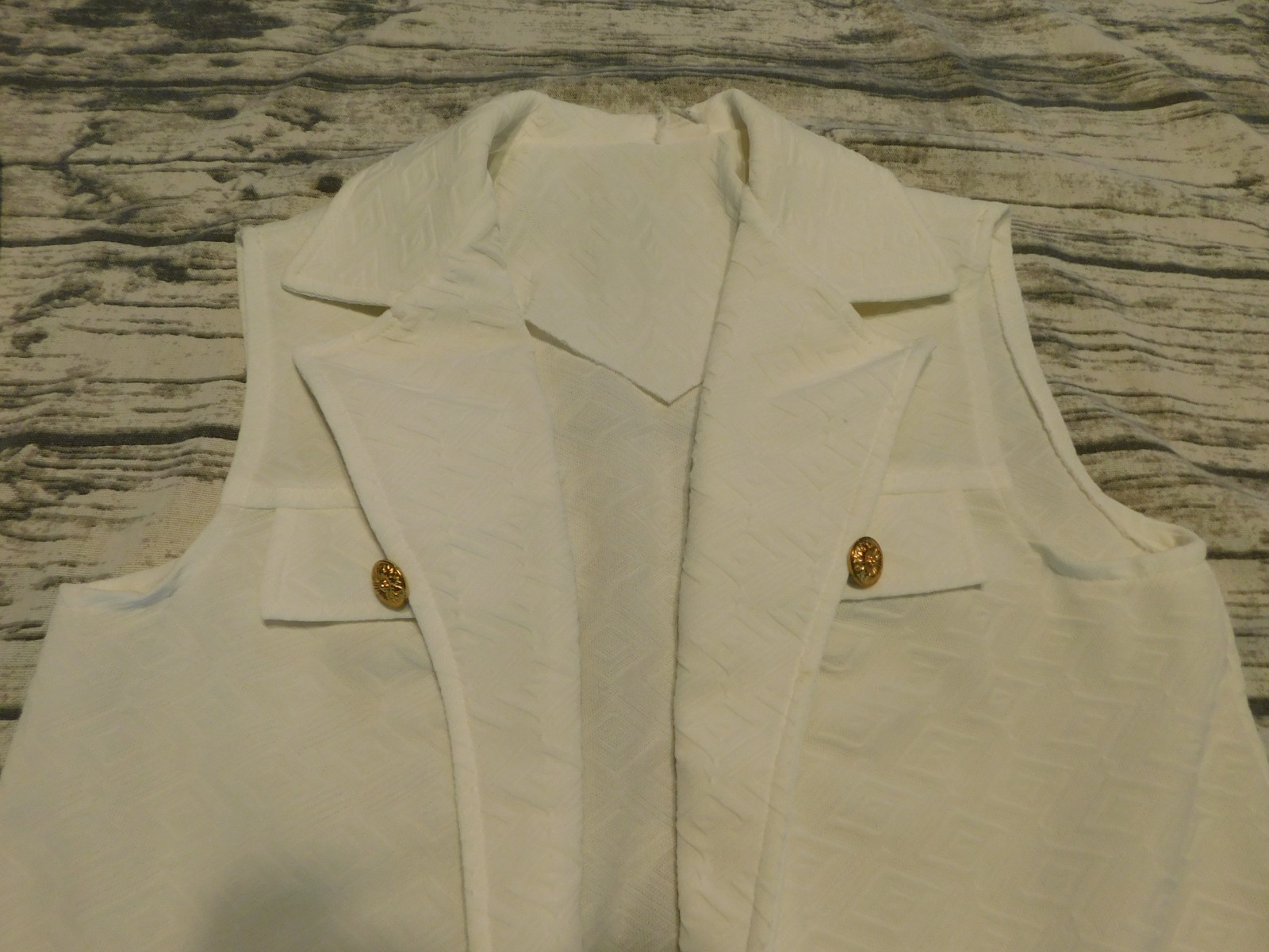 VTG 70’s POLY BELL BOTTOM PANTS TEXTURED OUTFIT SET VEST GROOVY WOMENS M/L DISCO