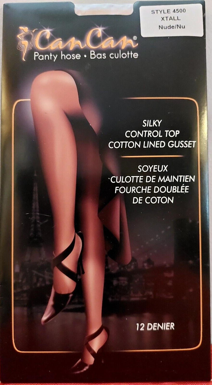 Vintage Pantyhose Can-Can Control Top Color Nude X Tall BDR3