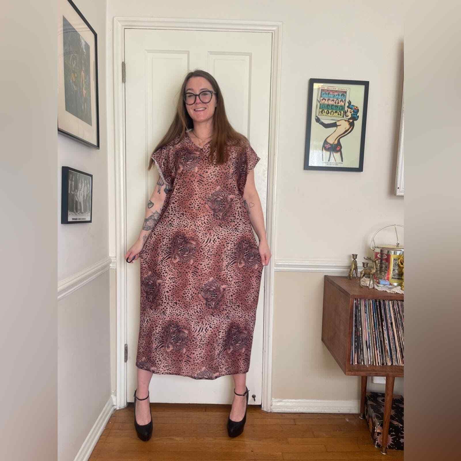 Late 70s-80s Leopard Caftan with Leopard Faces