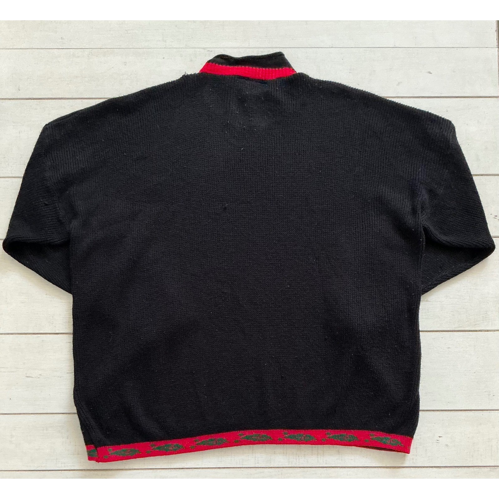 Vintage JJ Browne Betty Boop Christmas Sweater Black Red Knit Pullover Medium 2X