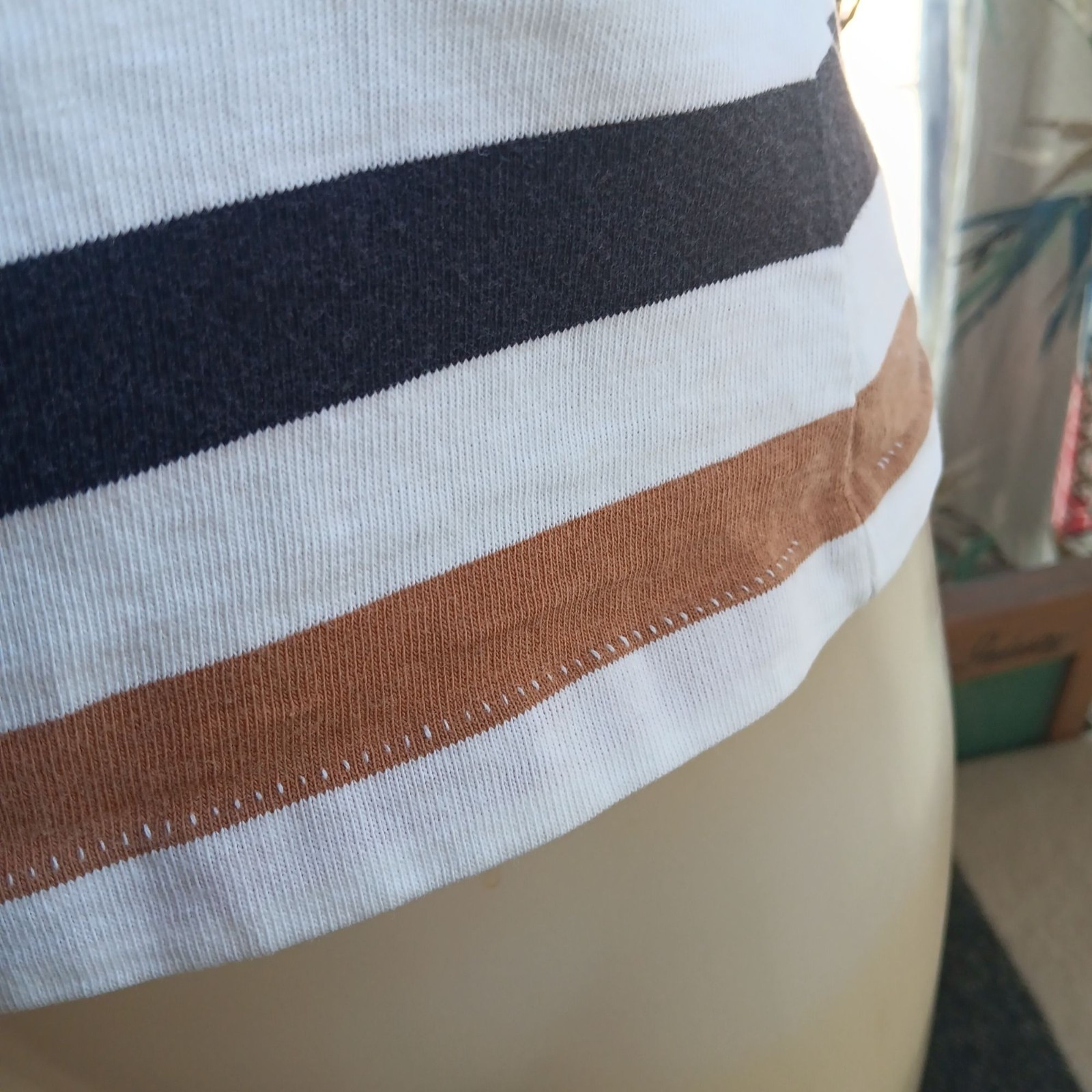 True Vintage 1950’s Medium T-shirt Top Striped Sleeveless Stripes Scoop Neck