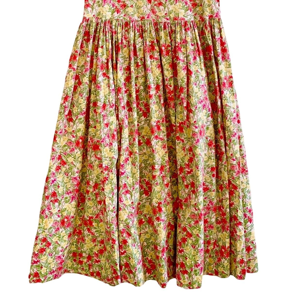 Vintage Laura Ashley Floral Cotton Tea Dress UK10 US6 Made in Great Britain