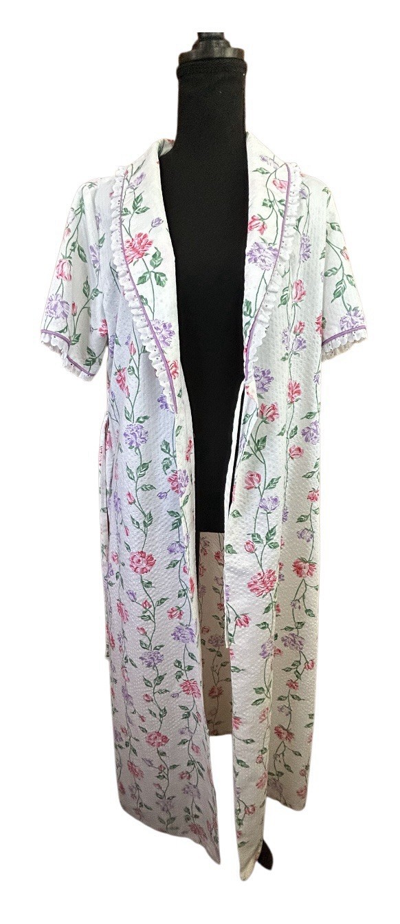 RARE! VTG 1960s-70s GORGEOUS KINGLY FLORAL HOUSECOAT! EXCELLENT CONDITION!