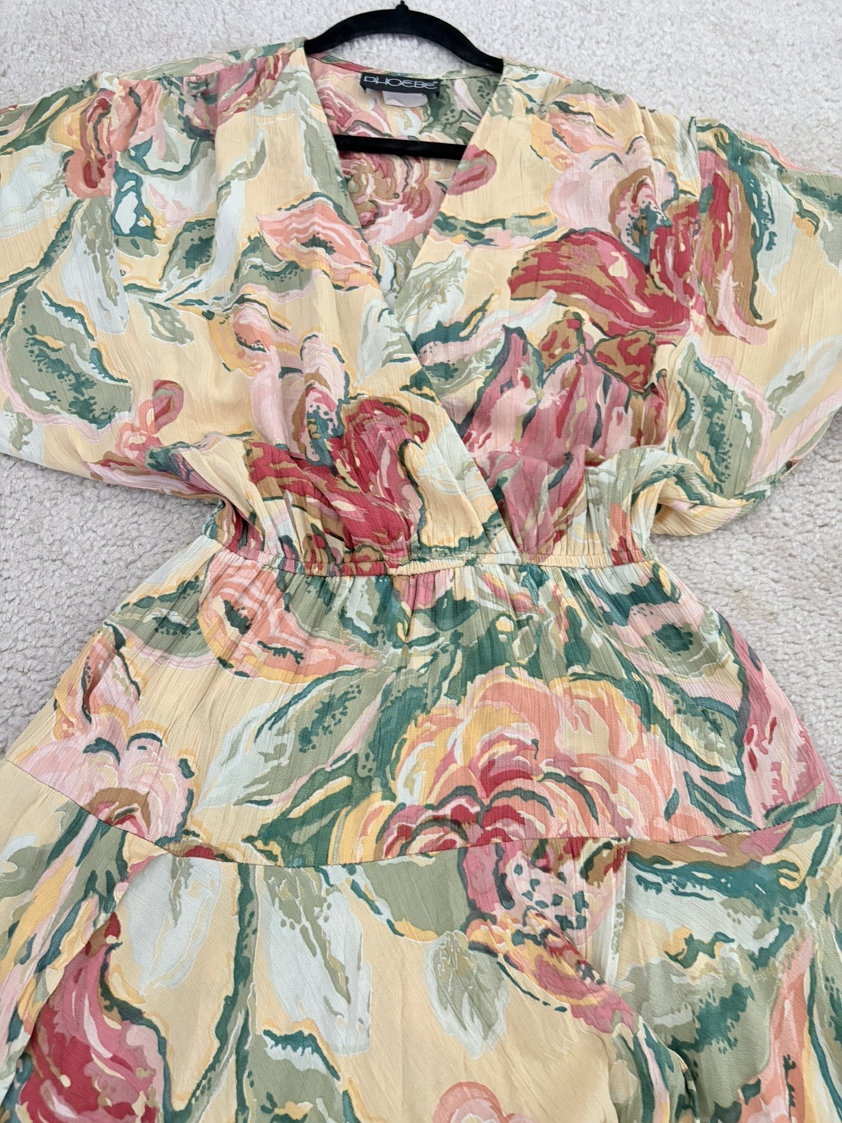 Phoebe Vintage 1980s Rayon/Nylon Floral Flowy Layered Cottage Core Dress