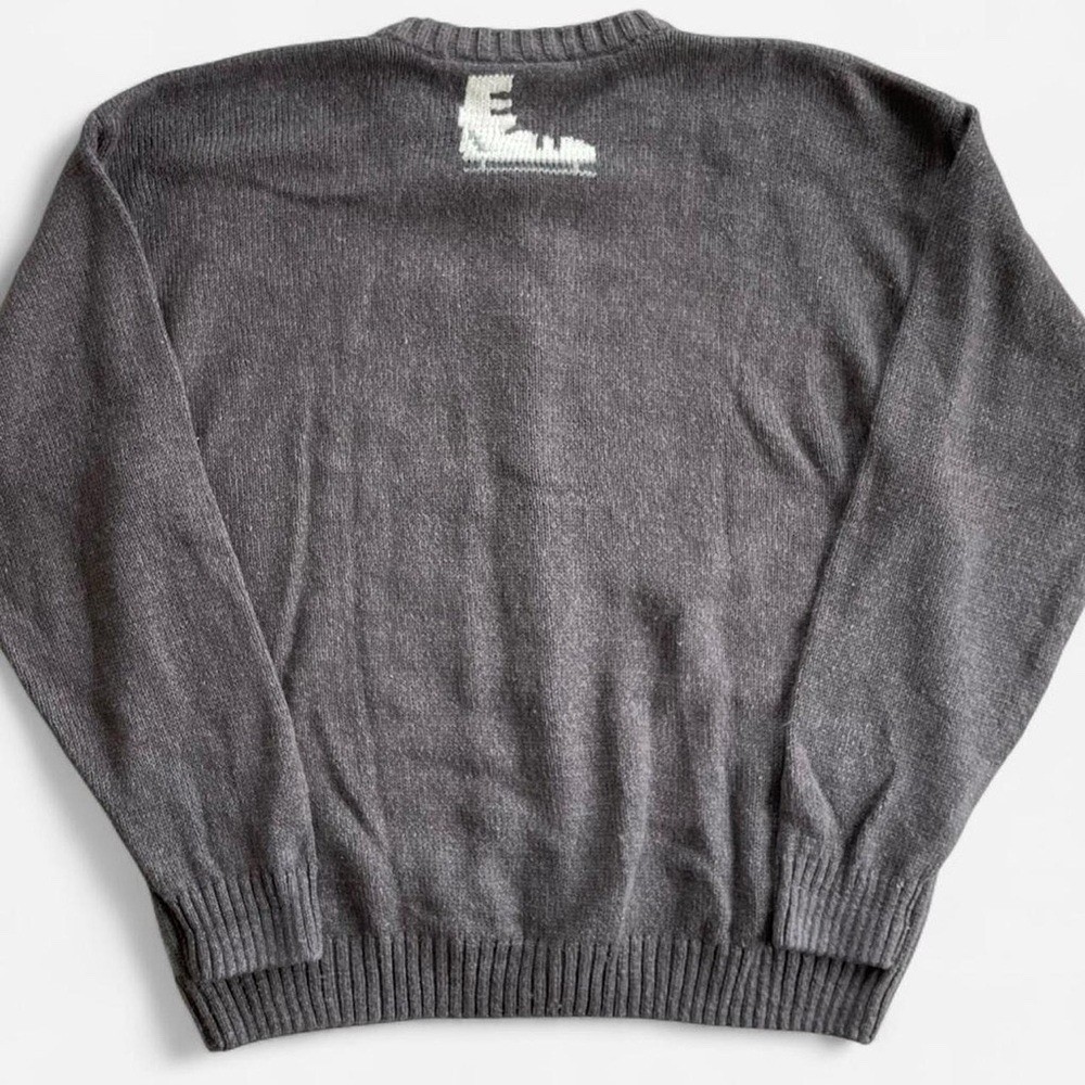 Vintage Northern Reflections Gray Knit Winter Polar Bear Cottage Cardigan XL 90s