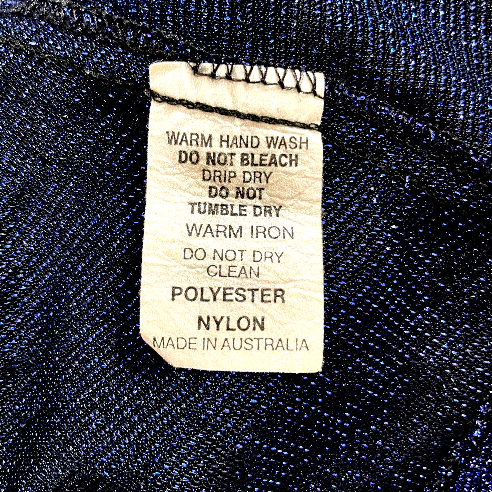 Vintage Blue Lurex Blouse Westco Collared Short Sleeve Button Up Shirt 1980’s