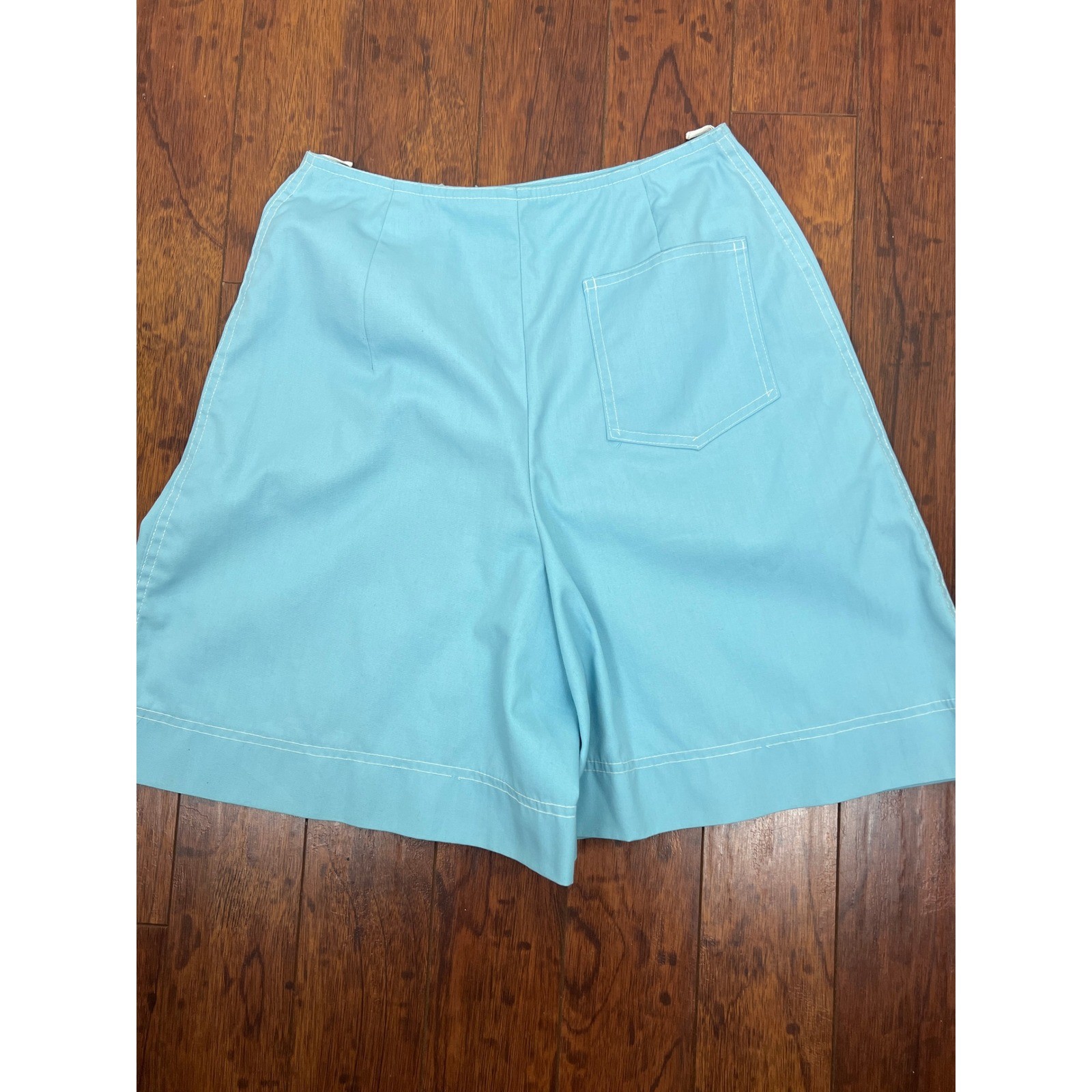 Vintage 70s Blue Wrap Skort Tennis Golf Mod A-Line Scooter Skirt XS 0/2
