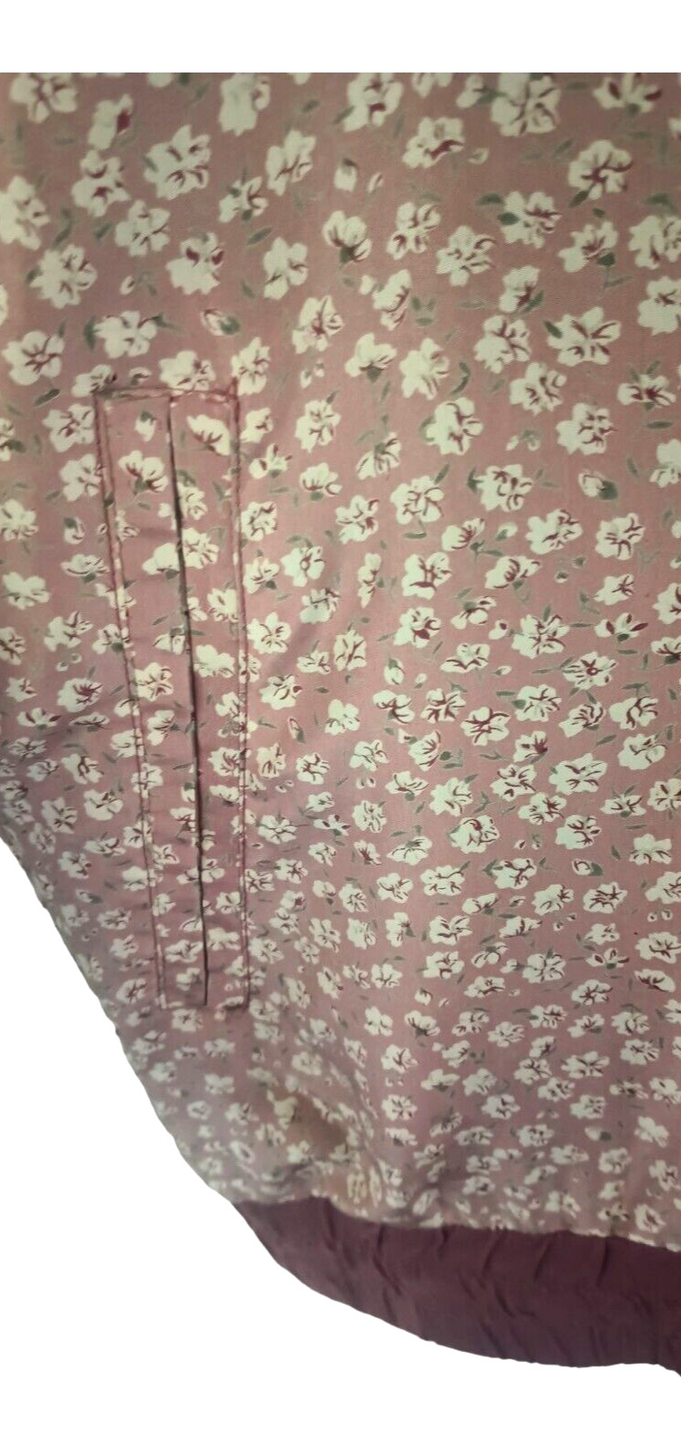 Vtg. 90s Silk Bomber Jacket Cottagecore Floral Mauve Pink Oversized Slouchy S M