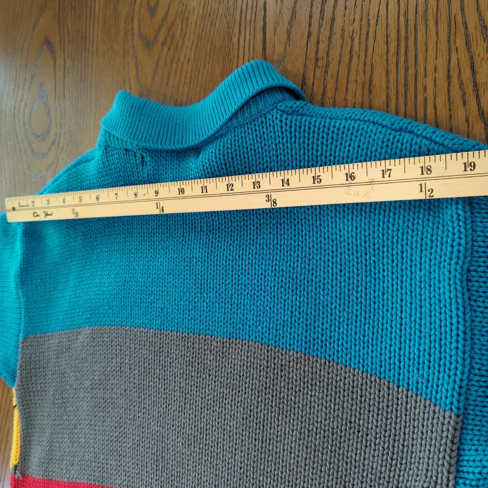 Vintage Gitano Knits Colorful Argyle Sweater size L Cheer Team with Collar 90’s