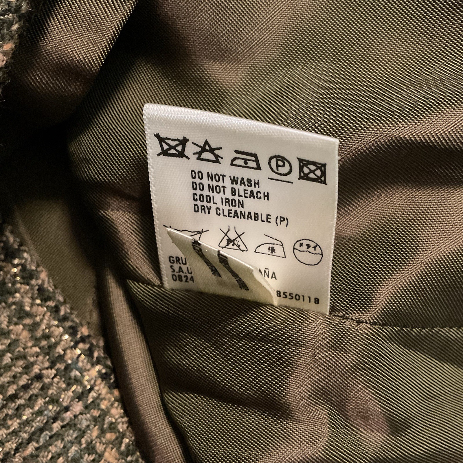 Escada Vintage Plaid Wool Silk Skirt size 34 US 4-6 Green