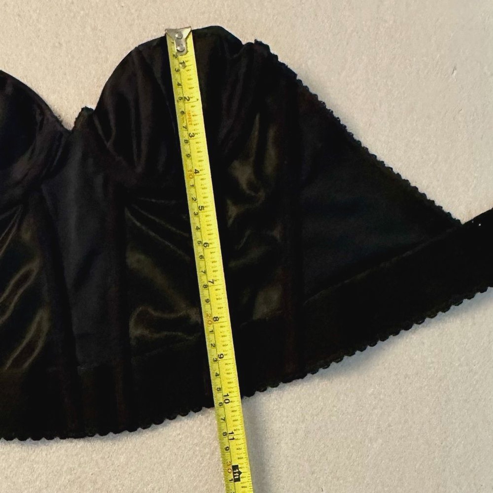 Vintage 1980s Natori Black Structured Low Back Strapless Bustier Corset Top 36A