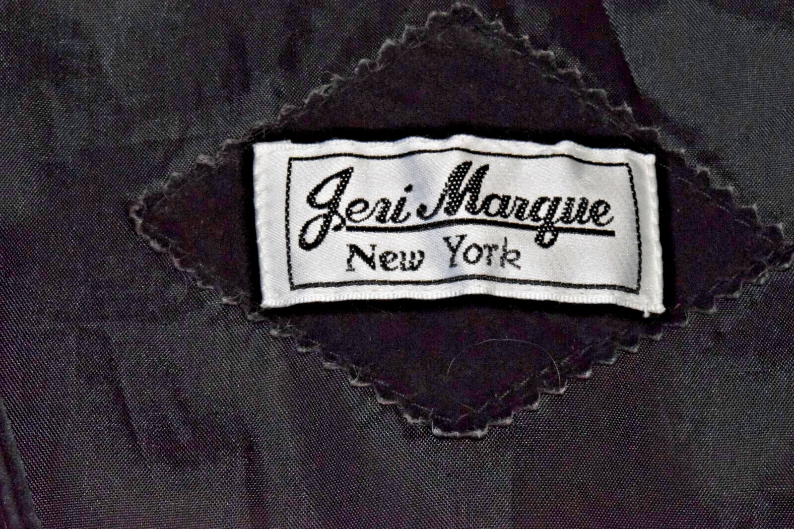Vintage Suede Leather Vest Jeri Marque NY Size L 80s Classic Black Snap Front